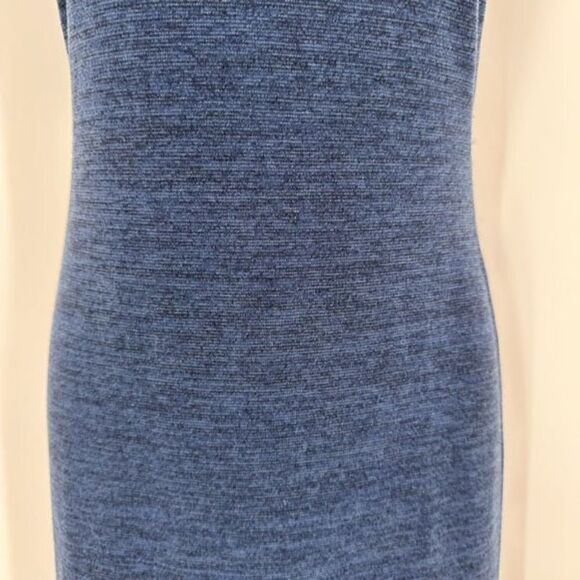 NWT Abercrombie & Fitch MIDI dress blue‎ Heathered open back cut out size small - Picture 3 of 13